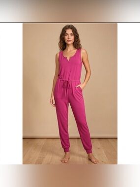 Lulu's Winslet Barbie Pink Sleeveless Jumpsuit Size S